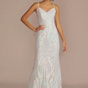 Elegant White Sequin Gown
